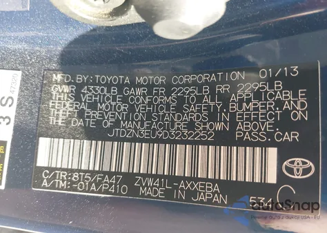 2013 Toyota Prius V Three z USA, uszkodzony, nr VIN JTDZN3EU9D3232252